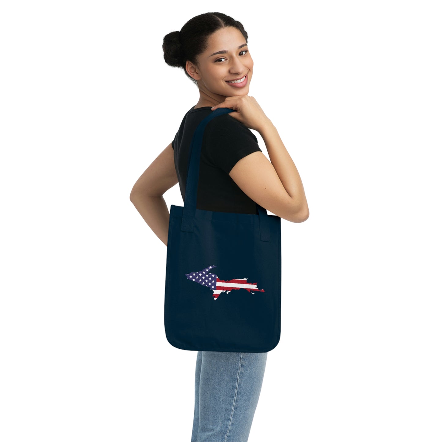 Michigan Upper Peninsula Heavy Tote Bag (w/ UP USA Flag Outline)