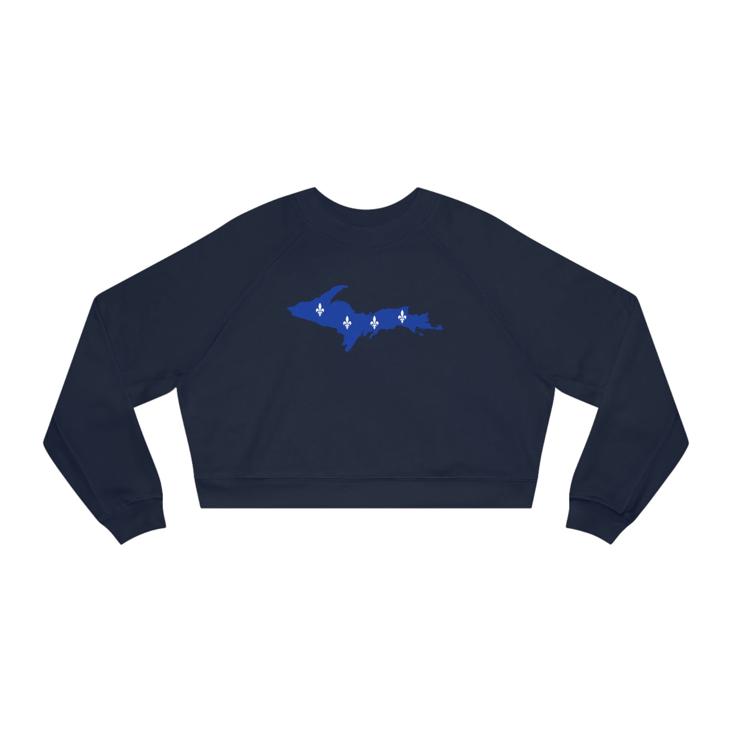 Michigan Upper Peninsula Sweatshirt (w/ UP Quebec Flag Outline) | Cropped Mid-Length