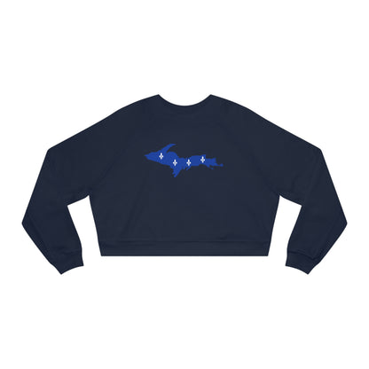 Michigan Upper Peninsula Sweatshirt (w/ UP Quebec Flag Outline) | Cropped Mid-Length