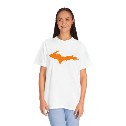 Michigan Upper Peninsula T-Shirt (w/ Orange UP Outline) | Unisex Garment-Dyed