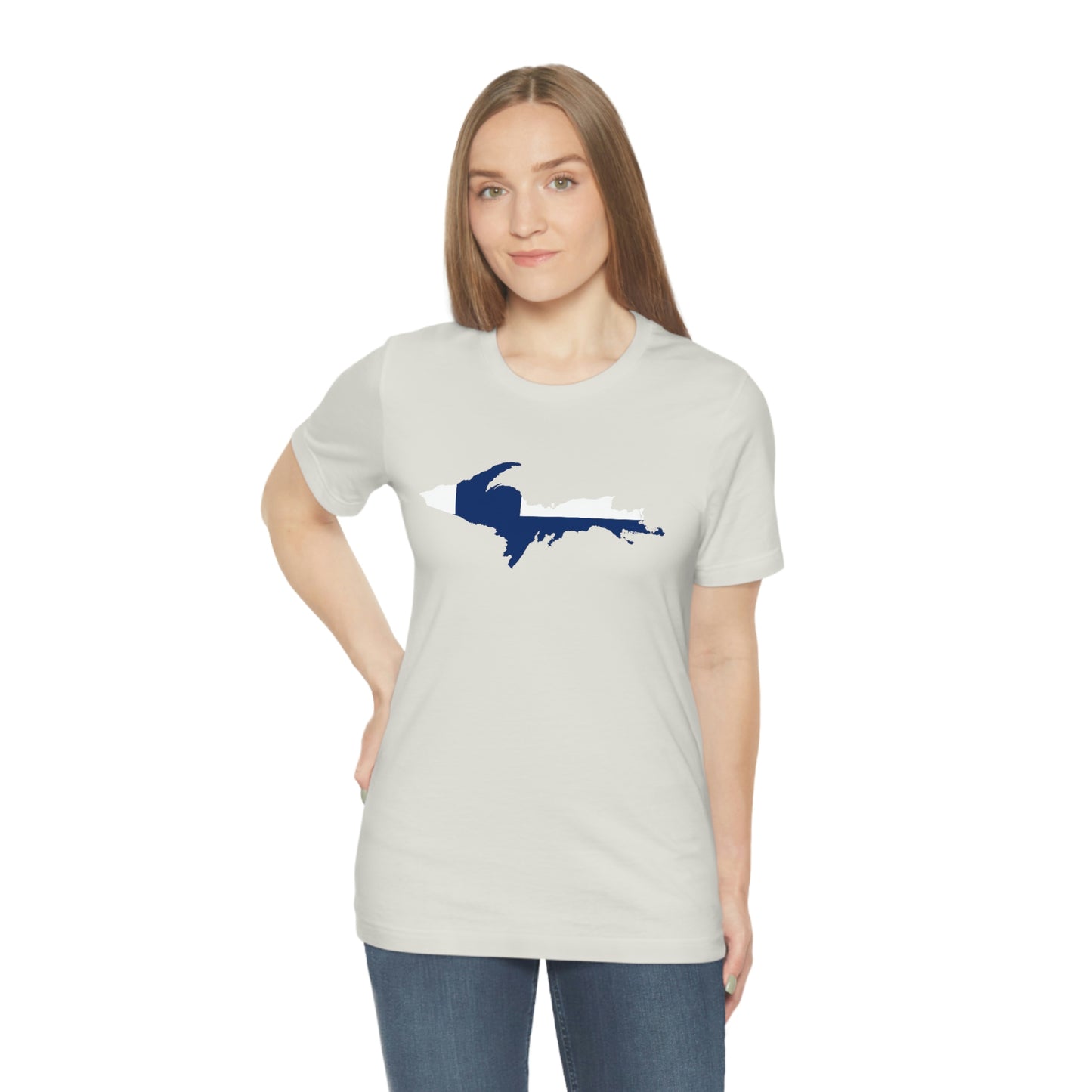 Michigan Upper Peninsula T-Shirt (w/ UP Finland Flag Outline) | Unisex Standard Fit