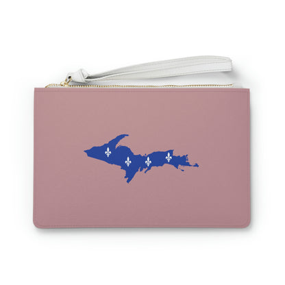 Michigan Upper Peninsula Clutch Bag (Cherry Blossom Pink w/ UP Quebec Flag Outline)