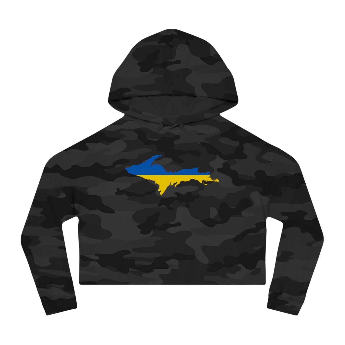 Michigan Upper Peninsula Hoodie (w/ UP Ukraine Flag Outline) | Lightweight Cropped