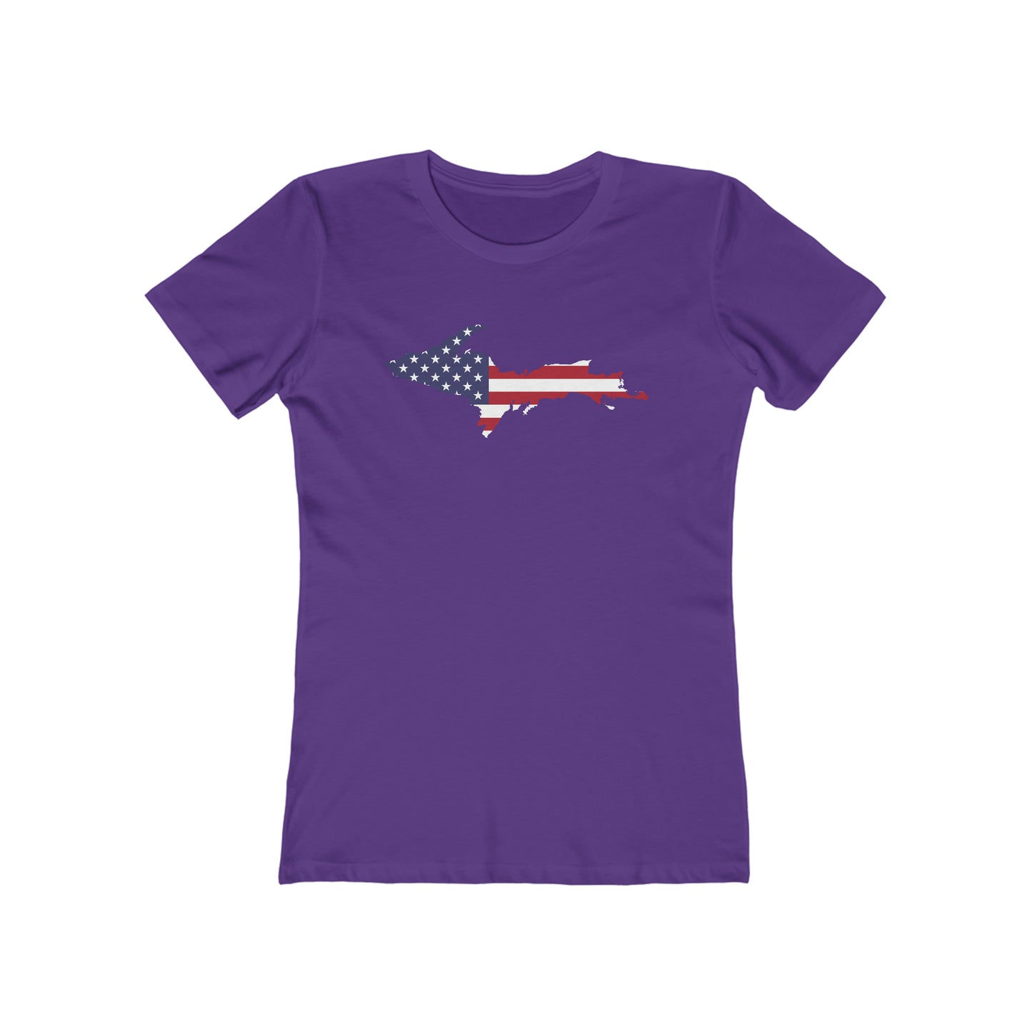 Michigan Upper Peninsula T-Shirt (w/UP MI USA Flag Outline) | Women's Boyfriend Cut