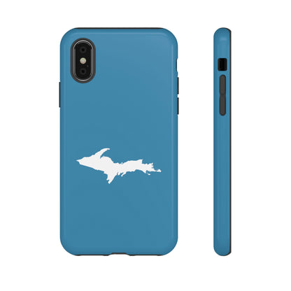 Michigan Upper Peninsula Tough Phone Case (Lake Michigan Blue w/ UP Outline) | Apple iPhone