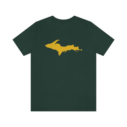 Michigan Upper Peninsula T-Shirt (w/ Gold UP Outline) | Unisex Standard Fit