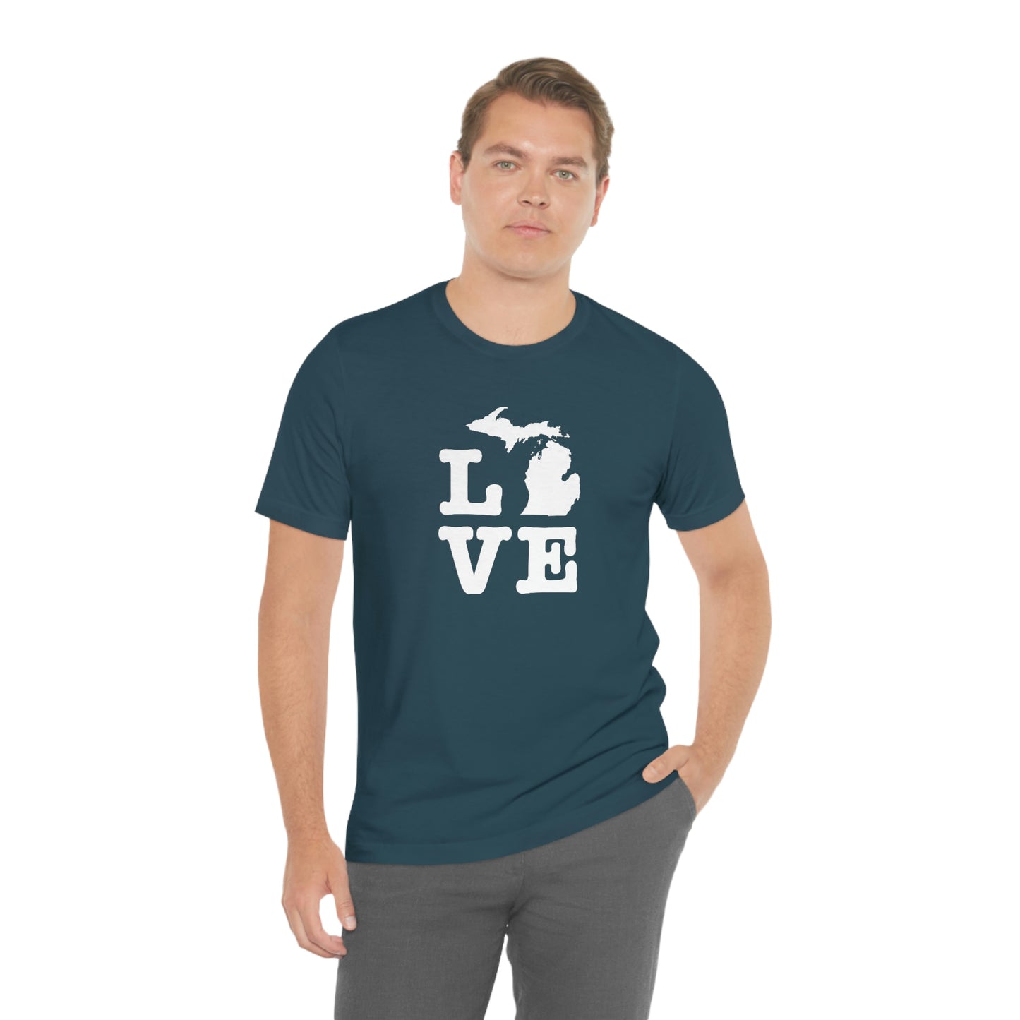 Michigan 'Love' T-Shirt (Typewriter Font) | Unisex Standard Fit