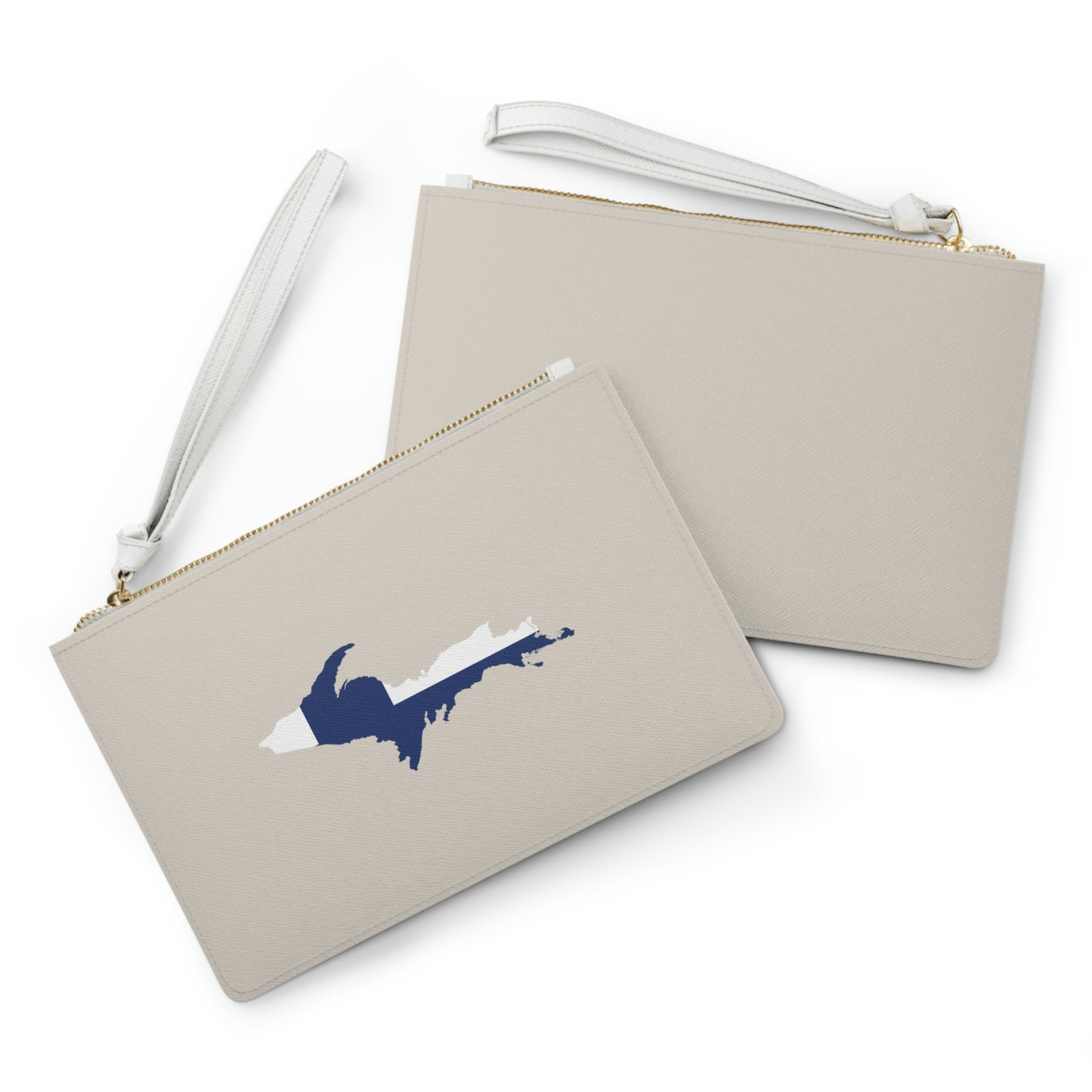 Michigan Upper Peninsula Clutch Bag (Canvas Color w/ UP Finland Flag Outline)