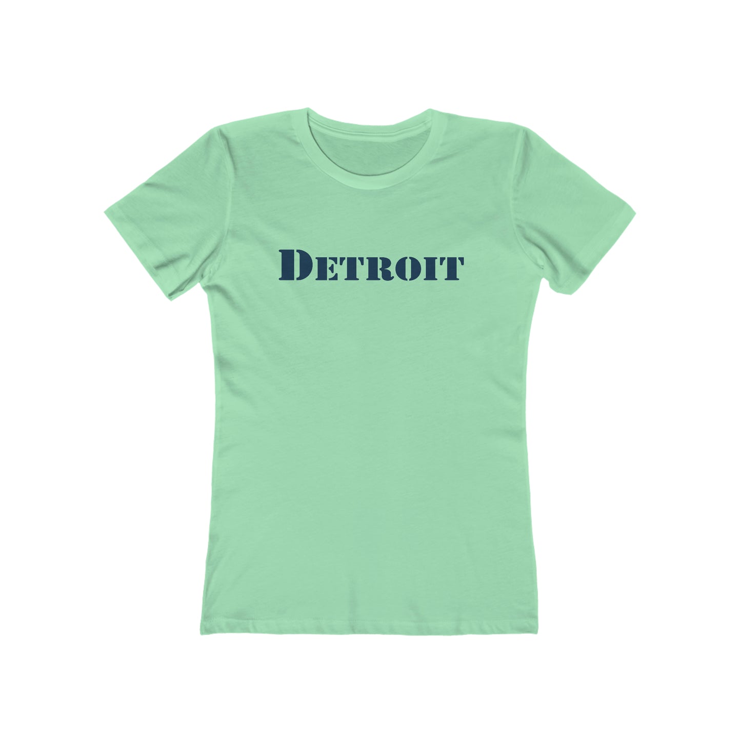 'Detroit' T-Shirt (Army Stencil Font) | Women's Boyfriend Cut