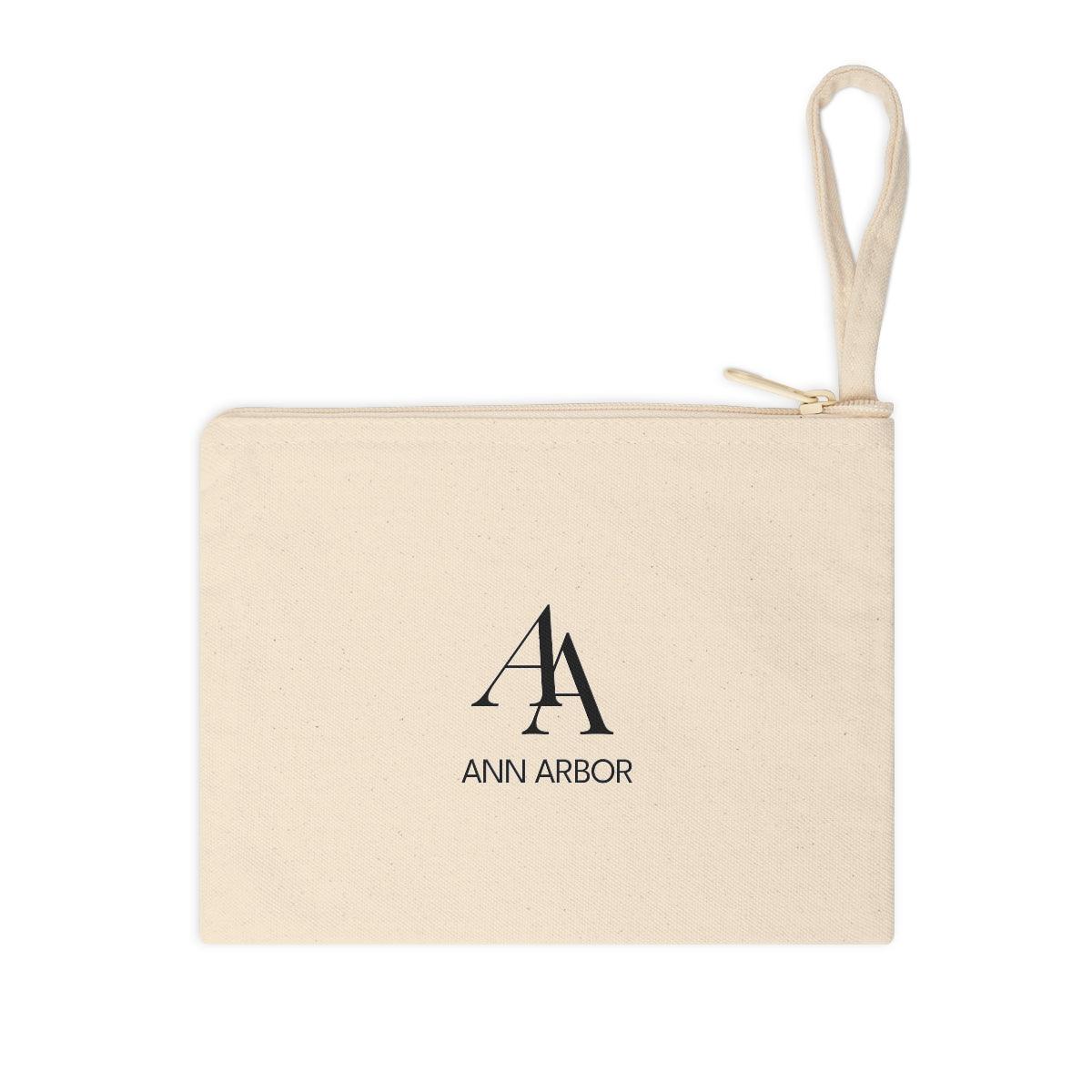 'AA Ann Arbor' Zip Pouch (Luxury Goods Parody) - Circumspice Michigan