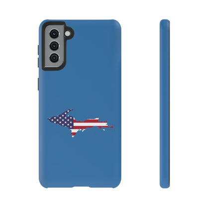 Michigan Upper Peninsula Tough Phone Case (Lake Superior Blue w/ UP USA Flag Outline) | Samsung & Pixel Android