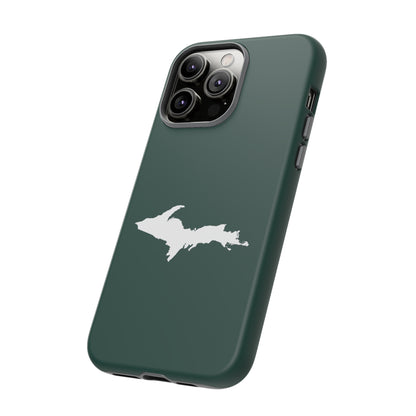 Michigan Upper Peninsula Tough Phone Case (Green w/ UP Outline) | Apple iPhone