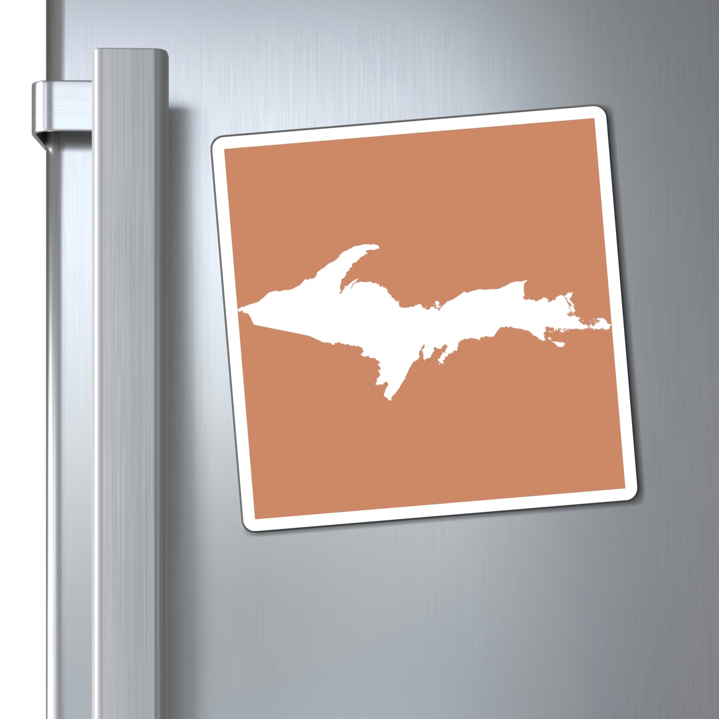 Michigan Upper Peninsula Square Magnet (Copper Color w/ UP Outline)