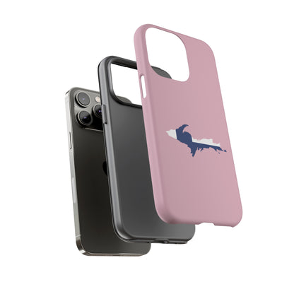 Michigan Upper Peninsula Tough Phone Case (Pink w/ UP Finland Flag Outline) | Apple iPhone