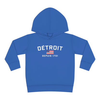 'Détroit Depuis 1701' Hoodie (w/USA Flag Outline) | Unisex Toddler