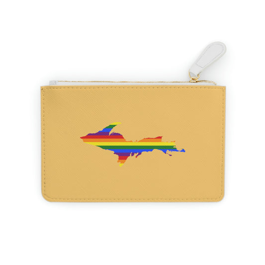 Michigan Upper Peninsula Mini Clutch Bag (Citrine w/ UP Pride Flag Outline)