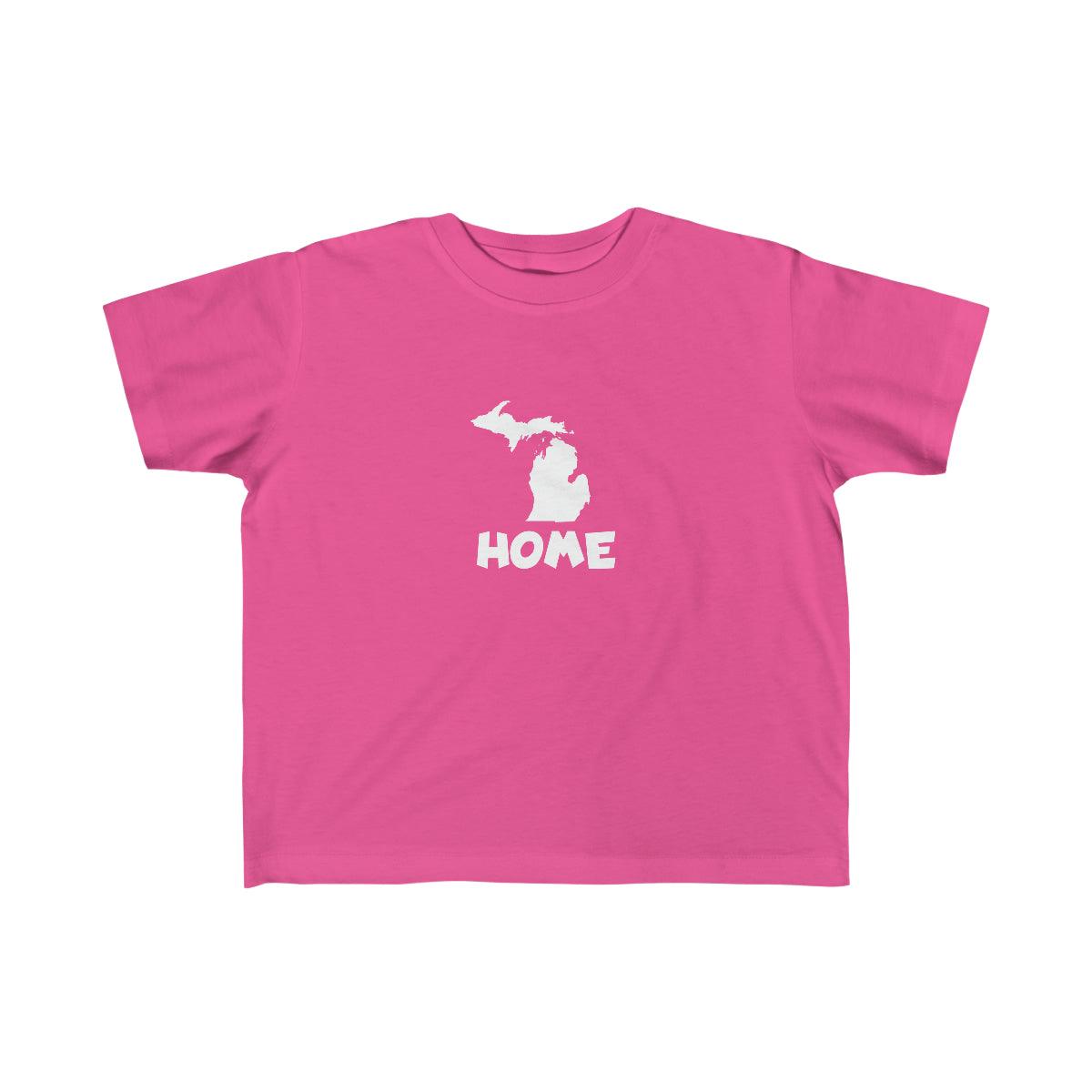 Michigan 'Home' T-Shirt  (Whimsical Sans Font) | Toddler Short Sleeve - Circumspice Michigan