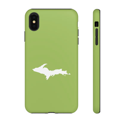 Michigan Upper Peninsula Tough Phone Case (Gooseberry Green w/ UP Outline) | Apple iPhone