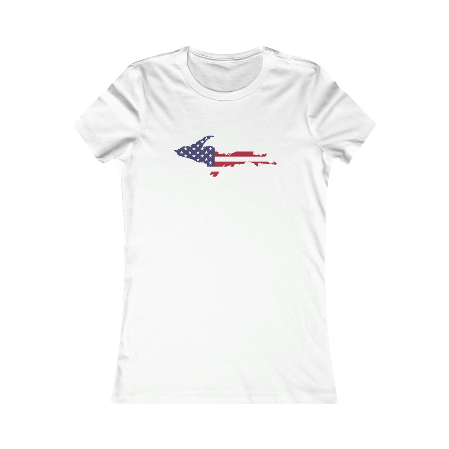 Michigan Upper Peninsula T-Shirt (w/ UP USA Flag Outline) | Women's Slim Fit