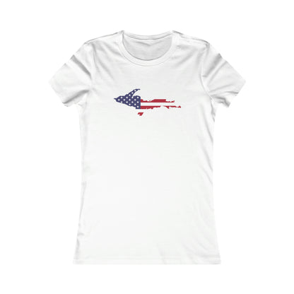 Michigan Upper Peninsula T-Shirt (w/ UP USA Flag Outline) | Women's Slim Fit