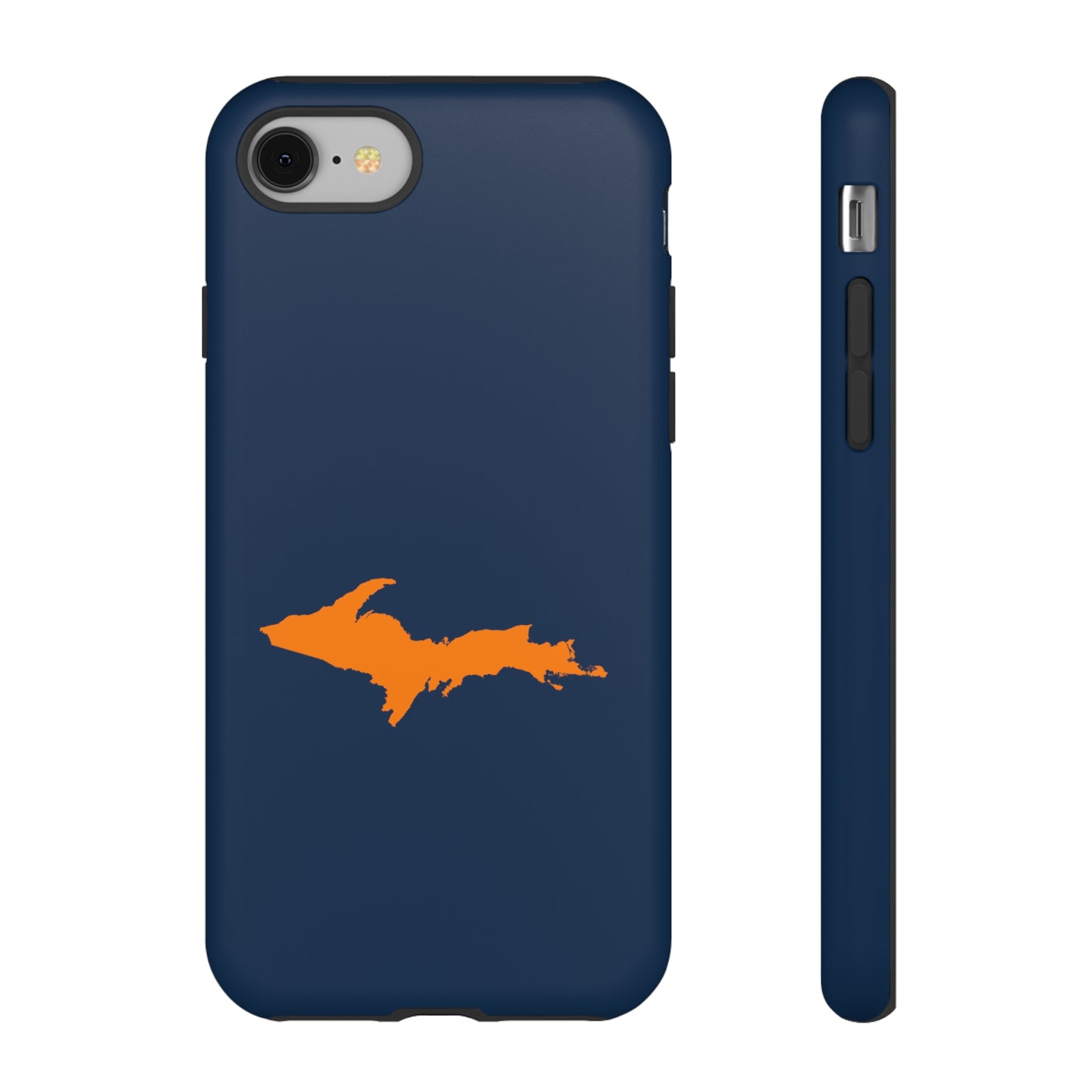 Michigan Upper Peninsula Tough Phone Case (Navy w/ Orange UP Outline) | Apple iPhone