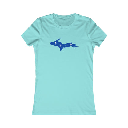 Michigan Upper Peninsula T-Shirt (w/ UP Quebec Flag Outline) | Women's Slim Fit