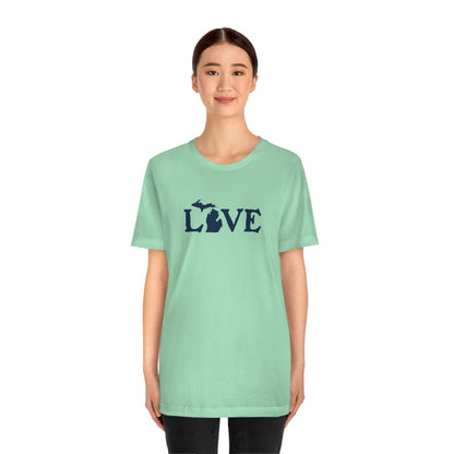 Michigan 'Love' T-Shirt (Woodcut Font) | Unisex Standard Fit