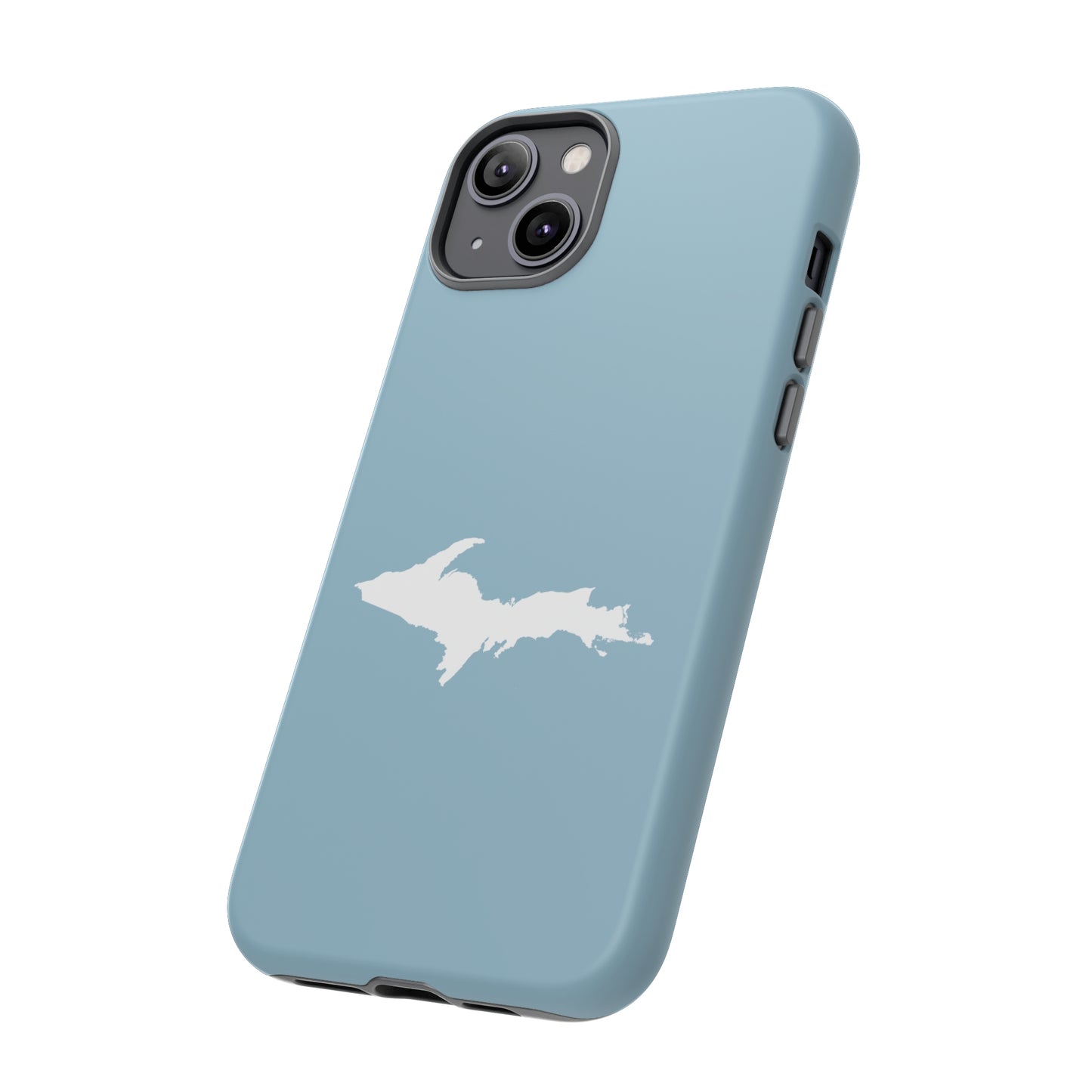 Michigan Upper Peninsula Tough Phone Case (Opal Blue w/ UP Outline) | Apple iPhone