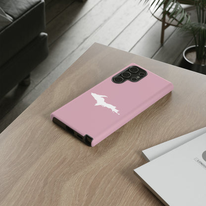 Michigan Upper Peninsula Tough Phone Case (Pink w/ White UP Outline) | Samsung & Pixel Android