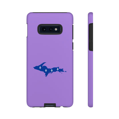 Michigan Upper Peninsula Tough Phone Case (Lavender w/ UP Quebec Flag Outline) | Samsung & Pixel Android