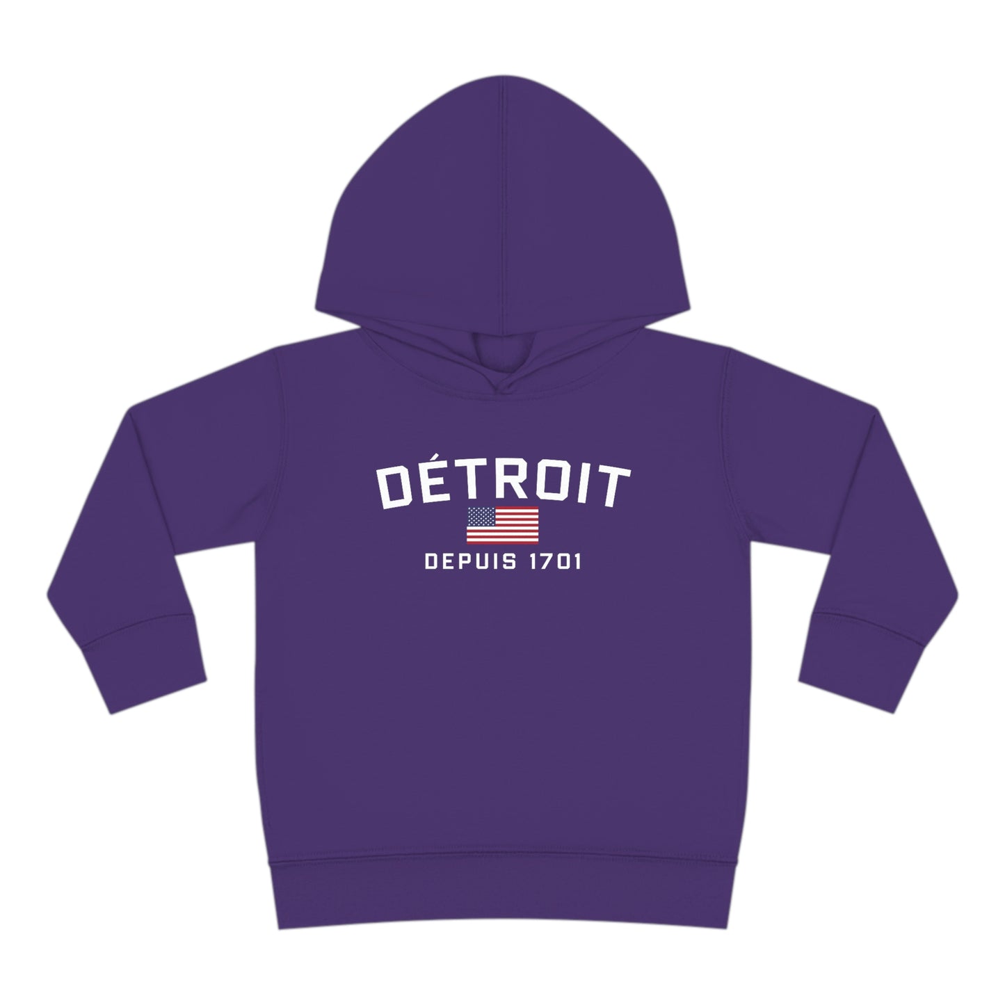 'Détroit Depuis 1701' Hoodie (w/USA Flag Outline) | Unisex Toddler