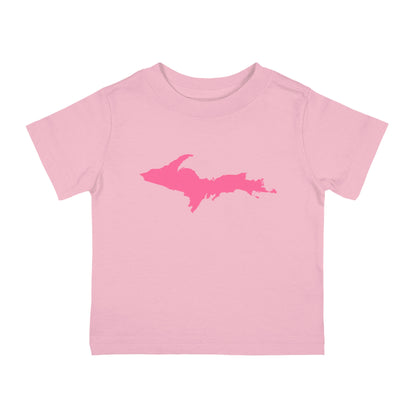 Michigan Upper Peninsula Infant T-Shirt (w/ Pink UP Outline) | Short Sleeve