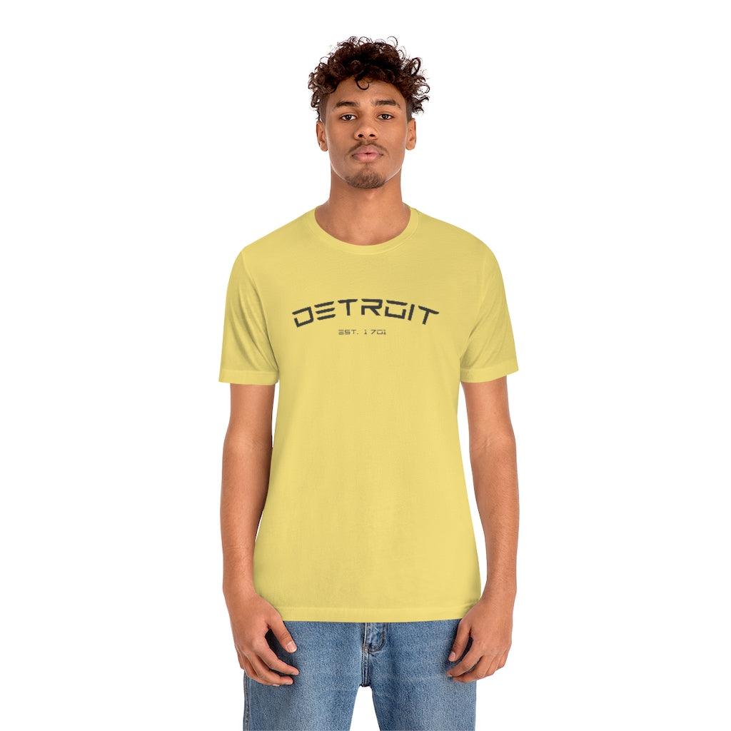 'Detroit Est. 1701' Electric Font T-Shirt | Unisex Standard Fit - Circumspice Michigan