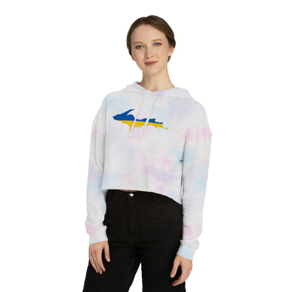 Michigan Upper Peninsula Hoodie (w/ UP Ukraine Flag Outline) | Lightweight Cropped