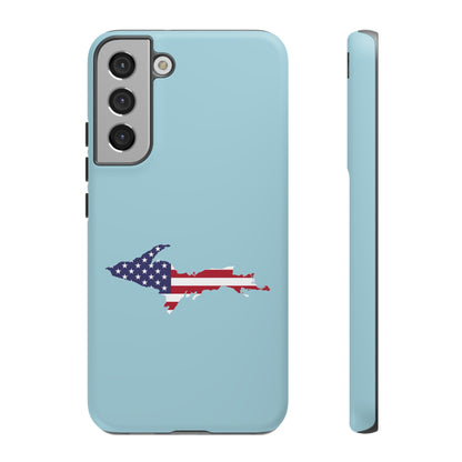 Michigan Upper Peninsula Tough Phone Case ('58 Caddie Blue w/ UP USA Flag Outline) | Samsung & Pixel Android