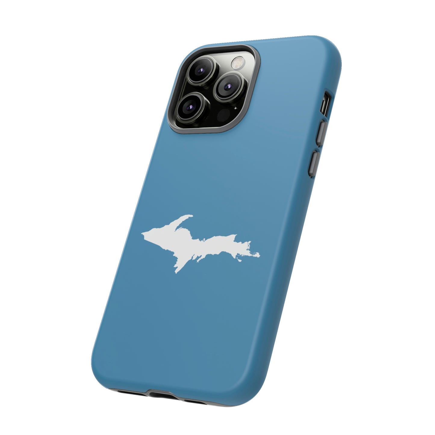 Michigan Upper Peninsula Tough Phone Case (Lake Michigan Blue w/ UP Outline) | Apple iPhone