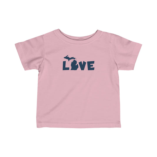 Michigan 'Love' T-Shirt (Whimsical Sans Font) |  Infant Short Sleeve