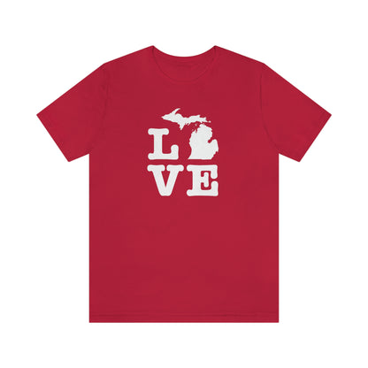 Michigan 'Love' T-Shirt (Typewriter Font) | Unisex Standard Fit