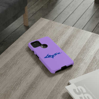 Michigan Upper Peninsula Tough Phone Case (Lavender w/ UP Quebec Flag Outline) | Samsung & Pixel Android