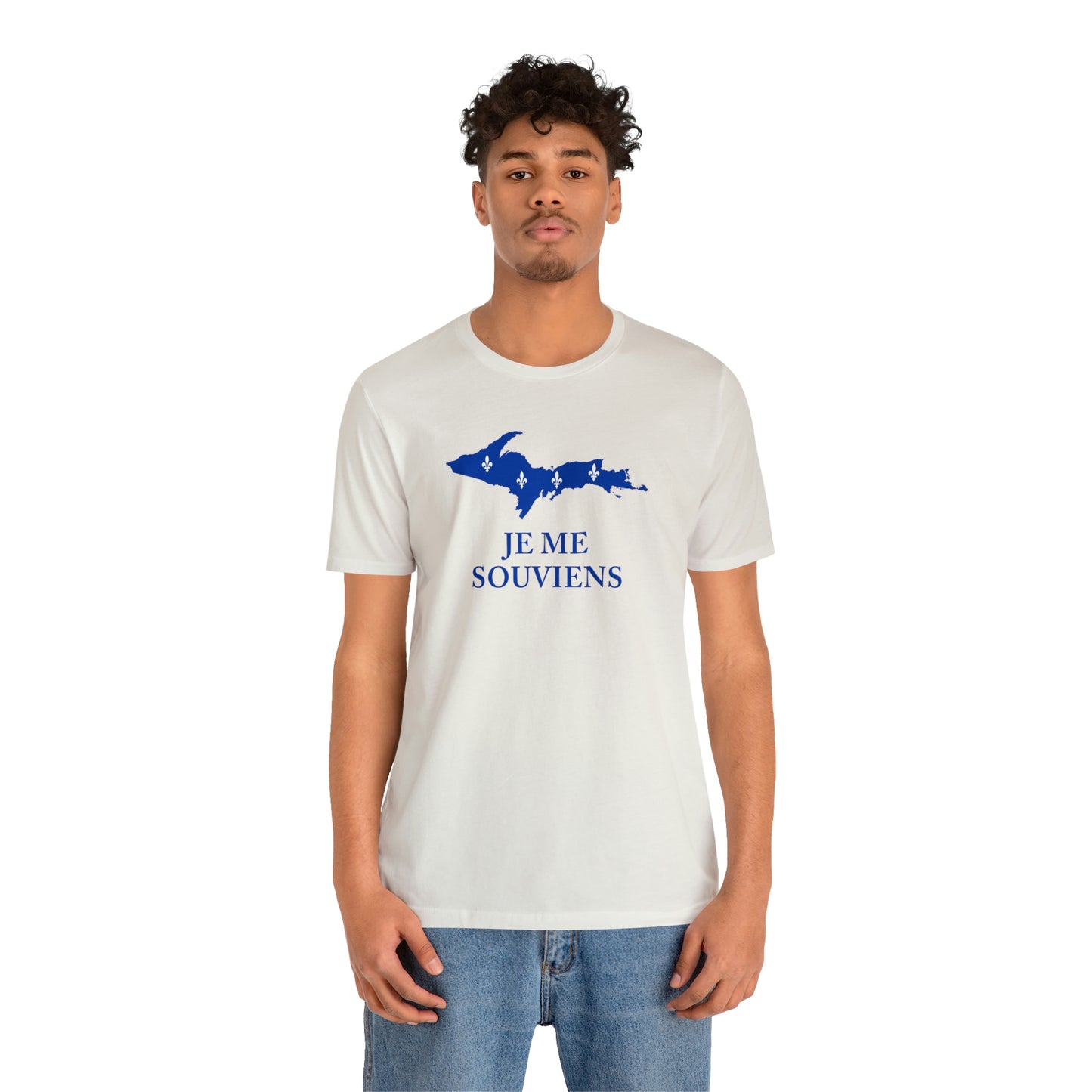 Upper Peninsula 'Je Me Souviens' T-Shirt (w/ UP Quebec Flag Outline) | Unisex Standard Fit