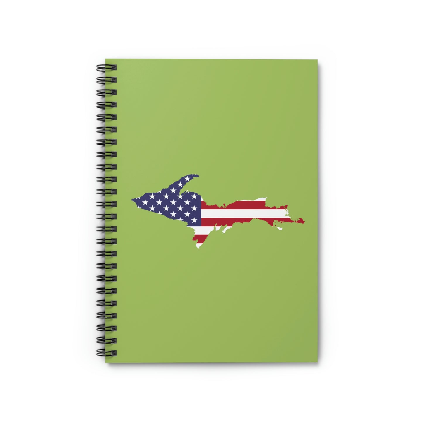 Michigan Upper Peninsula Spiral Notebook (w/ UP USA Flag Outline) | Gooseberry Green