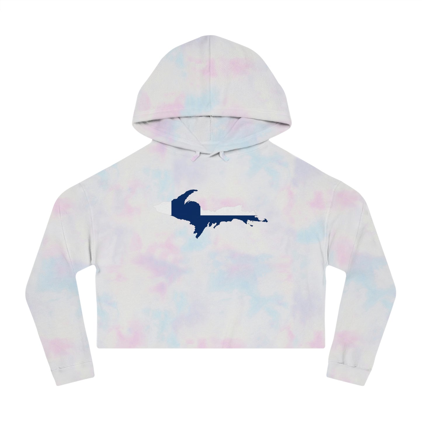 Michigan Upper Peninsula Hoodie (w/ UP Finland Flag Outline) | Lightweight Cropped