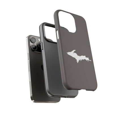 Michigan Upper Peninsula Tough Phone Case (Warren Tank Grey w/ UP Outline) | Apple iPhone