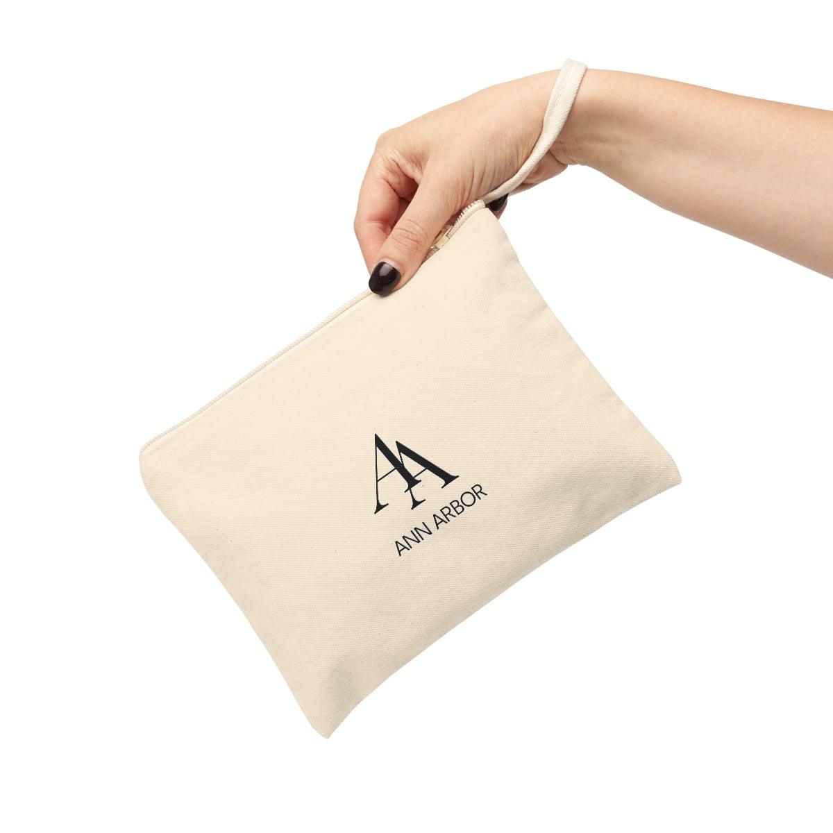 'AA Ann Arbor' Zip Pouch (Luxury Goods Parody) - Circumspice Michigan