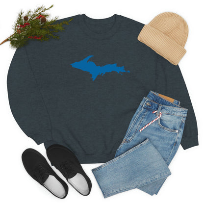 Michigan Upper Peninsula Sweatshirt (w/ Azure UP Outline) | Unisex Standard