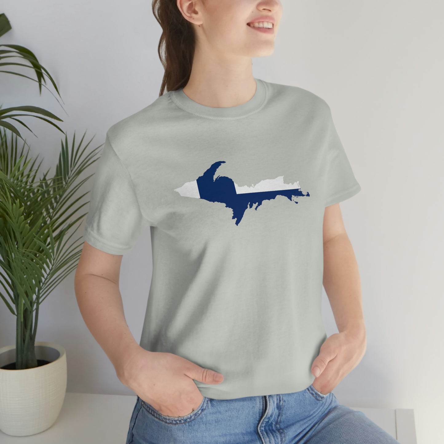 Michigan Upper Peninsula T-Shirt (w/ UP Finland Flag Outline) | Unisex Standard Fit