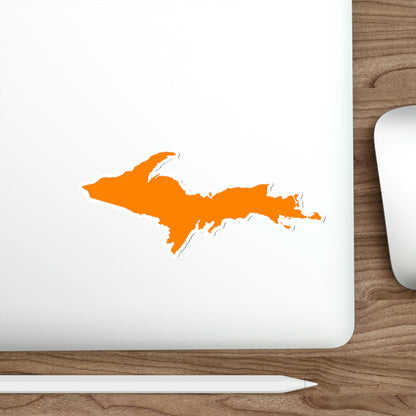 Michigan Upper Peninsula Die Cut Stickers (w/ Orange UP Outline) | Indoor/Outdoor