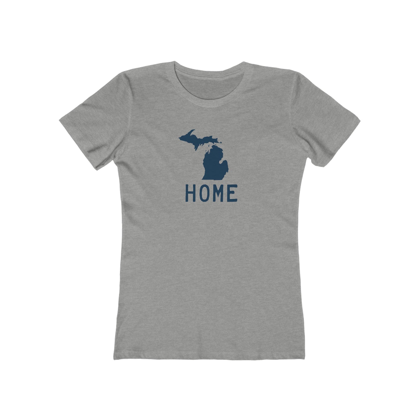 Michigan 'Home' T-Shirt (Licence Plate Font) | Women's Boyfriend Cut