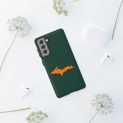 Michigan Upper Peninsula Tough Phone Case (Green w/ Orange UP Outline) | Samsung & Pixel Android