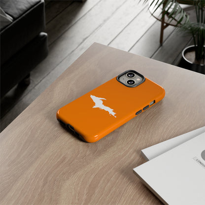 Michigan Upper Peninsula Tough Phone Case (Orange w/ UP Outline) | Apple iPhone